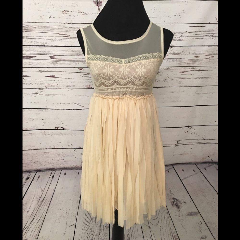 New Ivory Fringed Dress